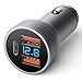 Allume Cigare USB, 54W Dual QC3.0 + 36W PD USB C Charge Rapide Adaptateur, Mini Metal USB Prise Allume Cigare avec Voltmètre Numérique pour iPhone 13/12/11, Pad, Samsung S21/S20, Huawei, Xiaomi