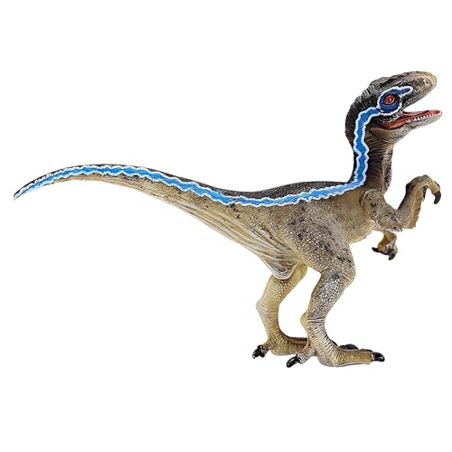 Image of Velociraptor Toy Dinosaur Action Figure, Realistic Veloci Raptor Big Dinosaurs Toys for Kids, Blue Velociraptor Dinosaur Toy for Play and Display, Jurassic Dino Toys for Boys & Girls (Velociraptor)