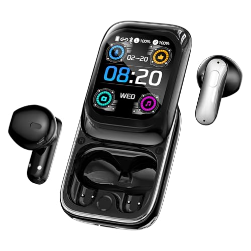 Relxhome 2026 AI Écouteur Traducteur Instantané 165 Langues, 11 Modes de Traduction, Écran Tactile LED, Bluetooth 6.0, 48H Autonomie, Casque...