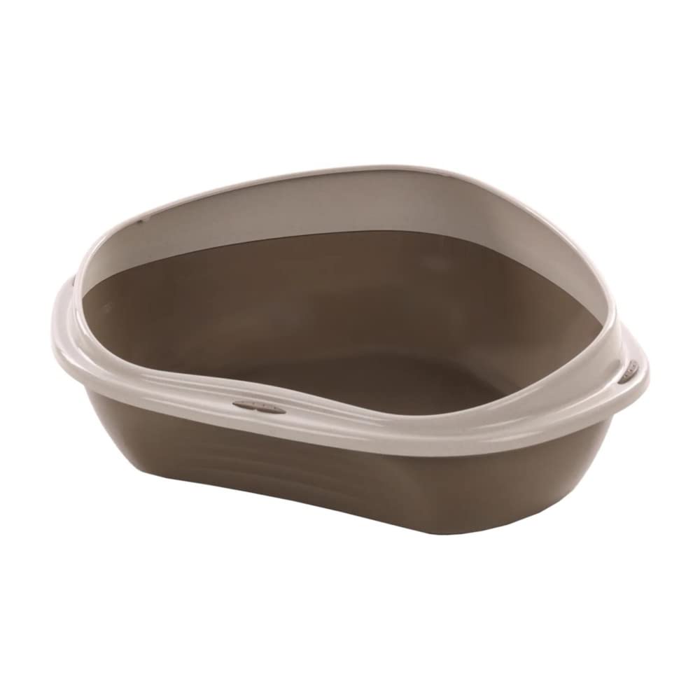 Flamingo OFFENE KATZENTOILETTE Ecke SADIO Taupe L 58,5x48x20,5CM