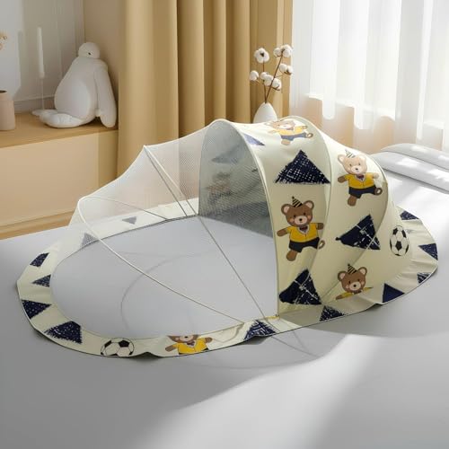 Image of StarAndDaisy Baby Mosquito net for Baby 0-12 Months for Infants, Toddlers Safe Baby, Breathable mesh-Mosquito Net for Baby's Peaceful Sleep, Baby Sleeping Mosquito net- Teddy Print