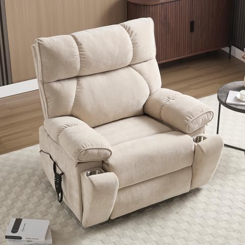 Sillón Plegable Chenille Beige miniatura 2