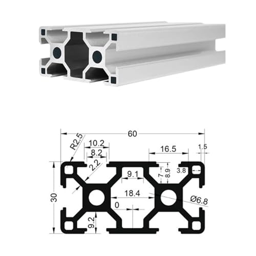 Profilé alu 3060 standard européen de 100mm pour montage