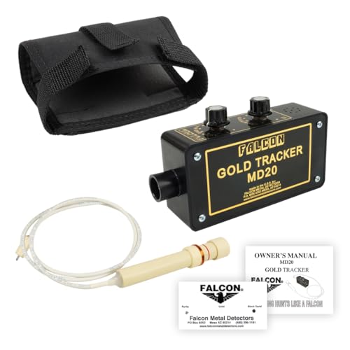 Falcon Gold Tracker MD20 Metal Detector 300kHz Probe with Belt Holster