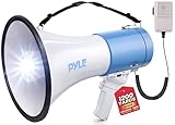 Pyle Compact Portable PA Megaphone Speaker - 50W Handheld Bullhorn with LED Flashlight...