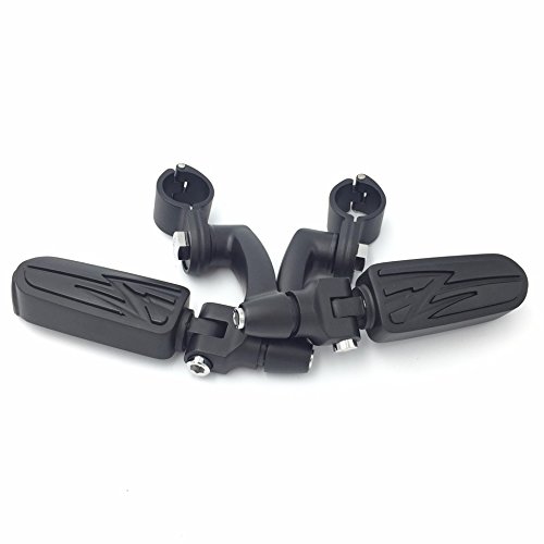Smt-Black Adjustable Highway Peg Mounting Kit Lightning Footrest Compatible With V-Star Roadstar Suzuki Boulevard Equipped With 1 Inch (1")25Mm Front Engine Guard Frame Tube [B01Avh4Sm2] #TOP2