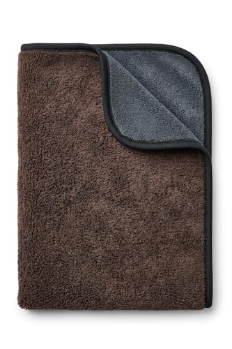 Image of NapkinKART Microfiber Cleaning Cloth for Car, Bike & Home | Ultra Soft, Dual-Sided Brown & Grey Towel | Lint-Free, Scratch-Free | Reusable Duster for Glass, Dashboard, Kitchen 40 X 30 CM