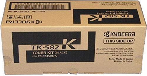 Kyocera 1T02KT0US0 Model TK 582K Black Toner Kit For use with Kyocera ECOSYS P6021cdn and FS C5150DN Laser Printers, Up To 3500 Pages Yield at 5% Coverage, Includes Waster Toner Container