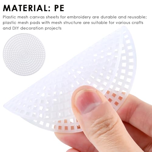 Image of FOCCTS 3Inch Plastic Canvas Sheets Plastic Mesh Sheet Plastic Cross Stitch Canvas, Circle Round Needlepoint Embroidery Canvas, White Canvas Mesh for DIY Mesh(2pcs)