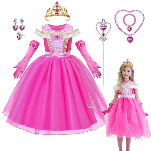 Home Smart Elegant Princess Costume Cosplay Tutu Queen Girls Dress Set Ideal for Birthday Gift