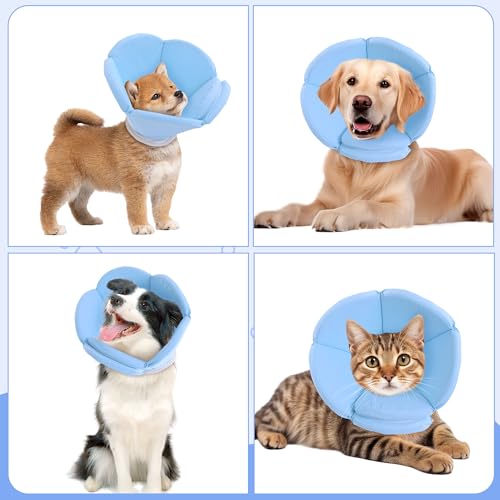 Image of HOMBYS Soft Dog Cone Collar for Dogs After Surgery, Adjustable Dog Cat Recovery Cone Collar for Large Medium Small Dogs and Cats to Stop Liking, Breathable Elizabethan Collar, (L)