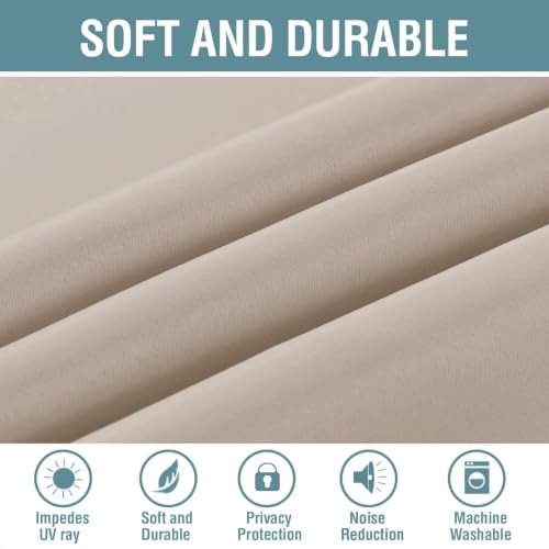 Image of H.VERSAILTEX Blackout Patio Curtains 100 x 90 Inches for Sliding Door Extral Wide Blackout Curtain Panels Thermal Insulated Room Divider - Grommet Top, 7.5' Tall by 8.3' Wide - Fog