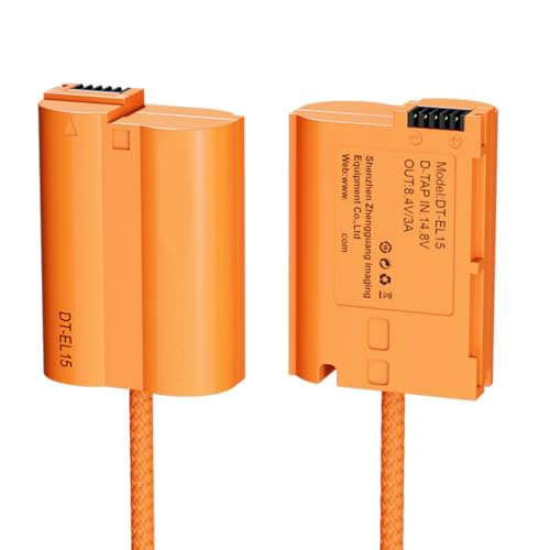 Batería virtual EN-EL15 con cable conector D-Tap para cámaras digitales Z6 II D7500 D7100 2