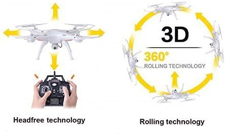 Syma X5SW Wifi FPV Real-time 2.4 G Newest RC Quadcopter Drone UAV RTF UFO with 2.0 MP HD Camera (Better Than Syma X5 °C) – Color Box + 4 Extra Main Propellers + 1 Mobile Phone Holder [parallel import goods]