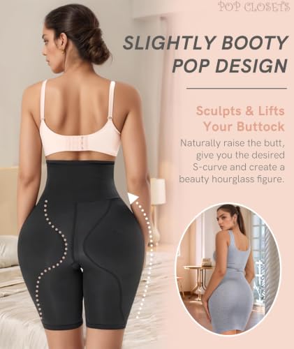 Image of POP CLOSETS Womens Hip Pads Shapewear Butt and Hip Enhancer Shapewear | High Waisted Shapewear Tummy Control, Shapewear Shorts with Hip Pads for Hip Enhancement, Butt Lifting, Seamless Under Dress