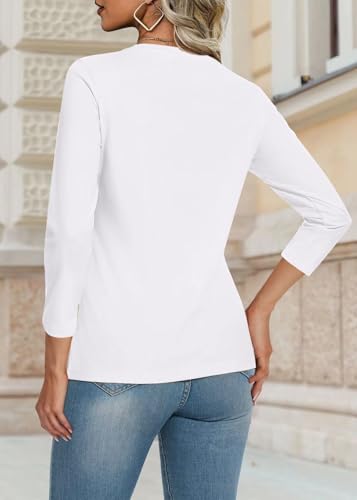 Bliwov 3 Pack 3/4 Sleeve Tops for Women Fall Outfit Spring Trendy Casual Tshirts Summer Beach Vacation Fashion Clothes3