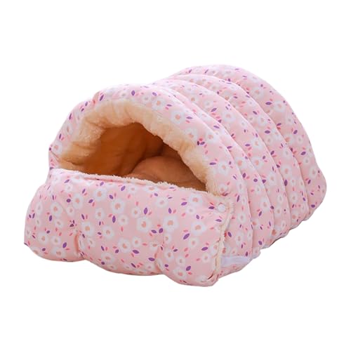 ペットハウス - 布製猫シェルター | 740g 猫の洞窟、屋内用の波型ペットベッド、無臭快適寝袋ネストテント、厚みのある屋外動物旅行、冬小型犬、子猫を落ち着かせるために