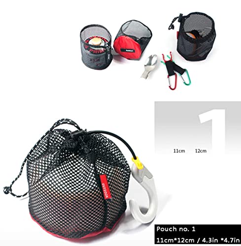 Vikodah Drawstring Bag, Nylon Cinch And Ditty Stuff Pouch,Mesh-Stuff-Sack For Camping Travel Gym Sports Storage 5-In-1 #TOP2