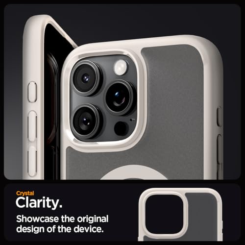 Image of Spigen for iPhone 16 Pro Max Case, Ultra Hybrid MagFit [Anti-Yellowing] [Compatible with Magsafe] - Frost Natural Titanium