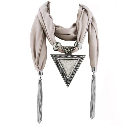 Women Fashion Bohemian Ethnic Jewelry Water Drop Pendant Scarf Necklace Scarves For Women Lightweight Fall Colors