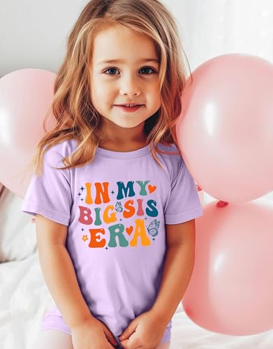 Image of Toddler Big Sister Tee in My Big Sis Era Graphic T-Shirt Big Sis Announcement Crewneck Shirts Sibling Reveal Tops