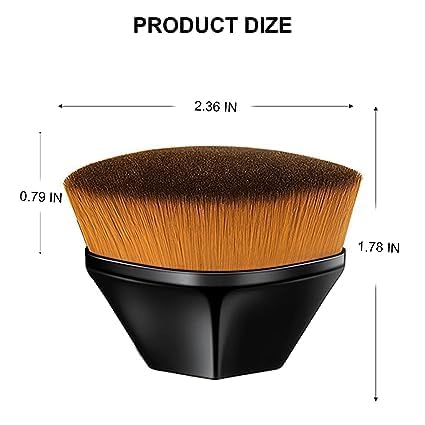 EXIFYLL Foundation Makeup Brush Flat Top Kabuki Hexagon Face Blush Liquid Powder Foundation Brush for Blending Liquid, Cream or Flawless Powder Cosmetics with Bonus Protective Case 4