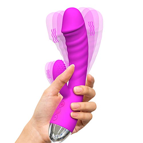 Vibrômassèûr Vibrànt Fémmé Sèxtôysè Clitôridîén, Gôdemîchét pour Fèmmè Sàns Fil Électrique, Charge Magnétique USB, 12 Fréquences de Màssàge, 2 Moteurs, Conception Étanche pour un Nettoyage Facile