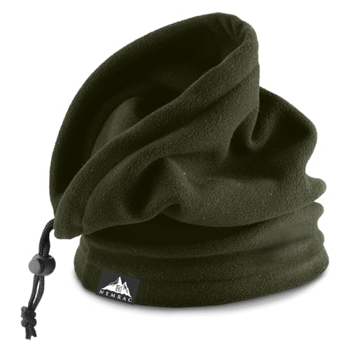 Nemrac Scaldacollo Termico Invernale in Pile, Cappello per Sport Ciclismo Sci Trekking Pesca Montagna Passeggiata, Unisex Uomo Donna (Verde)