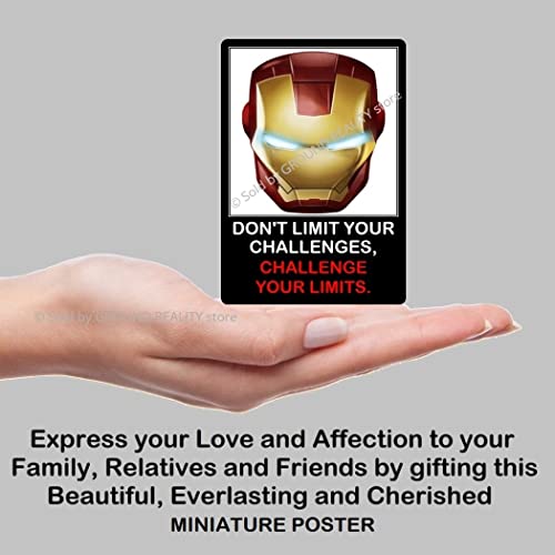 Image of LADY HAWK Iron Man Arc Reactor Poster Motivational and Inspirational Quotes Miniature Picture with magnetic backing. Directly sticks to any Metal Surface. Size 10x7cms Ironman Poster Series (AV48)