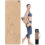RYTMAT Yogamatte Kork TPE Lotus 190×68cm 8mm Dicke Sportmatte Rutschfest Gymnastikmatte für Yoga Pilates Fitness Training mit Tasche