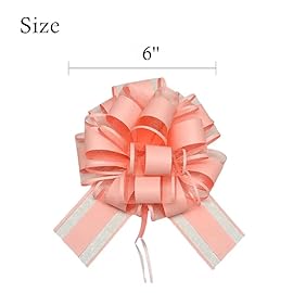 6 PCS Large Pull Bows,Bow for Gift Wrapping,6 inches,Christmas Party Birthday Gift Wedding Ribbon Bows for Wrapping Boxes or Flower Decorations, Valentine\'s Day Gift Decorations