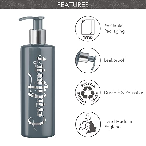 Print Maniacs Grey Mrs Hinch Inspired Personalised 500ml Pump Bottles Bathroom Lotion Kitchen Set Shampoo Conditioner Body Wash (Set 6) (Silver) - Image 4