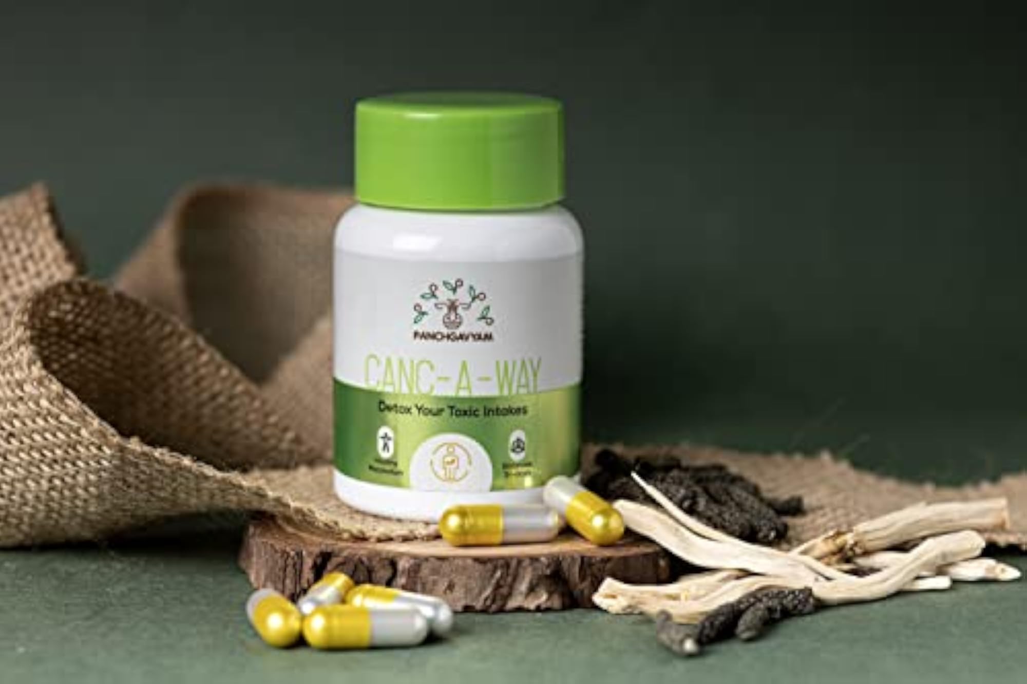 Panchgavya Canc-A-Way Antioxidant Detox Capsules, Ayurvedic