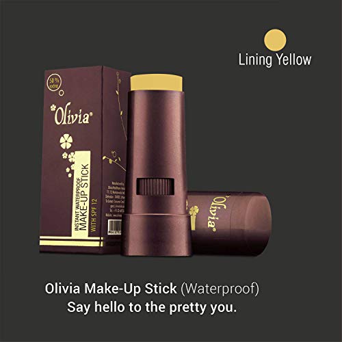 Olivia Instant Waterproof Makeup Stick Concealer Linning Yellow, 15g Shade No.07Y (SPF 12) Shimmering Finish - Image 4