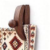 OHIYO Solid Walnut Wood Tapestry Wall Hangers 4 Pack Quilt Hangers, Blanket Hanger Clamps for Display, Wooden Wall Clips for Hanging Rug
