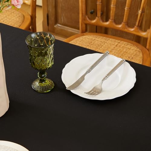 Fantastshop 2 Pack Black Table Cloths Rectangular, Solid Rectangle Polyester Tablecloths, Machine Washable Wrinkle Free Table Cover for Dinning Room, Buffet, Wedding, Restaurant, 54 x 80 inch. by Fantastshop - Image 4