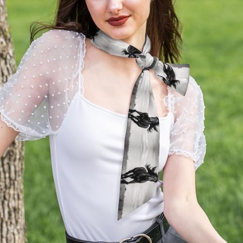 Black Stallion Printing Women's Fashion Scarf Suitable as Scarves, hair scarves, headbands, headbands, handbands4