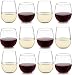 Libbey Vina 12-Piece Stemless Red and White Wine Glasses in Clear