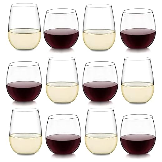 Libbey Stemless Wine Glasses Set of 12