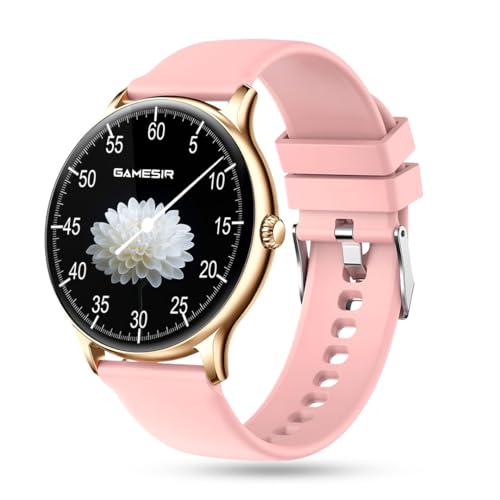 Image of GameSir Glavito Round Dial Smartwatch with 1.49 inch AMOLED Display, 100+ Sports Modes, IP67, Bluetooth Calling, Functional Crown Control, Health Tracking, 100+ Watch Faces for Men & Women (Pink)