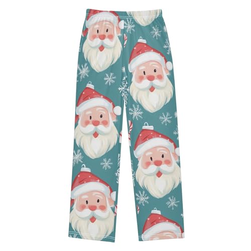 ZZXXB Santa Claus Candy Cane Boys Long Pants Soft Trousers Elastic Waist Kids Lounge Bottoms with Pockets S-XL