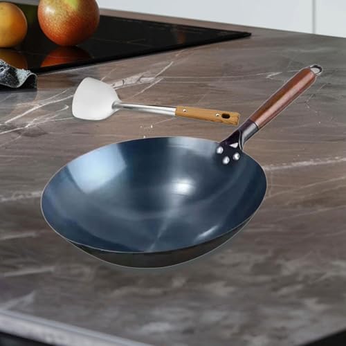 Wok de Hierro Tradicional con Mango de Madera 30 cm miniatura 2