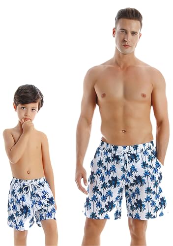 GORIFE Father and Me Matching Casual Swimsuit a Piece Leaves Printed Bathing Suits Family Swimwear Matching Set