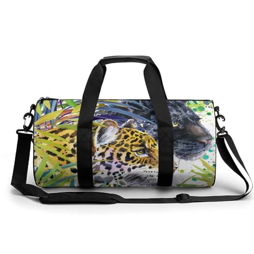 Sac de gym léopard aquarelle résistant contre la surcharge en voyage