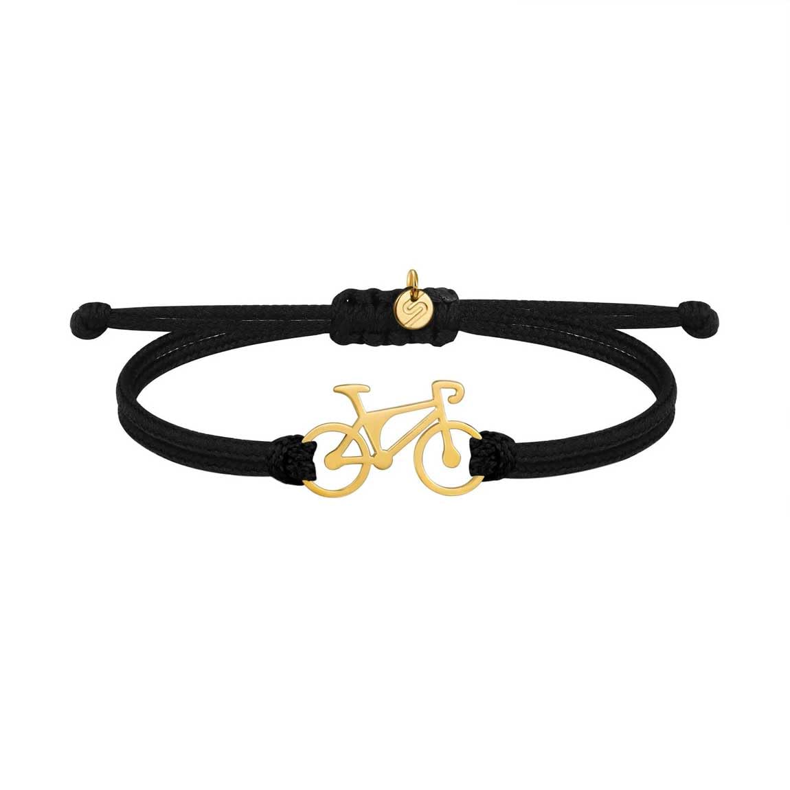 SAILBRACERoyal Road Bike Bracelet Black/Gold, 24 cm, Stainless steel, nylon