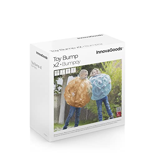 Riesiger aufblasbarer Bumper-Bubble-Ball Bumpoy InnovaGoods 2 Stück, Blau und Orange