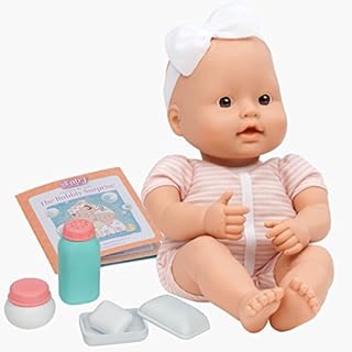 Baby Sweetheart BG7003Z Bath Time 12-inch Soft-Body Newborn Easy-to-Read Story Book and Baby Doll Accessories