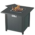 Propane Fire Pit 30 Inch Outdoor Gas Fire Pit | Steel Fire Table with Lid | Patio Fire Pit Table & Outdoor Fire Pir Propane for Deck, Garden & Backyard | Powerful Propane Outdoor Fire Pit 50,000 BTU