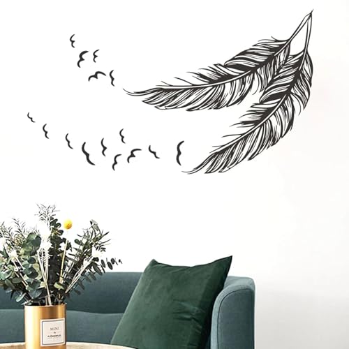 YAODANGM Magnifiques stickers muraux oiseaux à plumes pour chambres de bébé, chambres d'enfants, stickers muraux animaux à plumes, décoration murale pour...