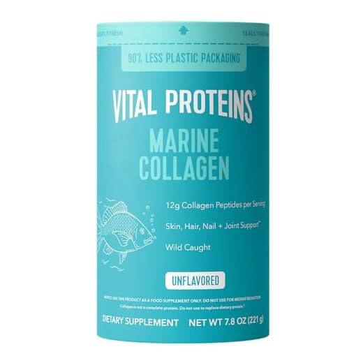 Vital Proteins Marine Collagen Peptides Powder Supplement for Skin Hair Nail Joint - Hydrolyzed Collagen - 12g per Serving - 7.8 oz Canister